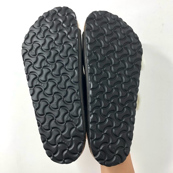 NIB Birkenstock Arizona Shearling Iron Leather Fur Lined Sandals Shoes - Picture 8 of 12